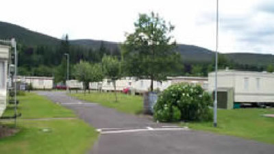 Park area of Ballater Caravan Park, Aberdeenshire