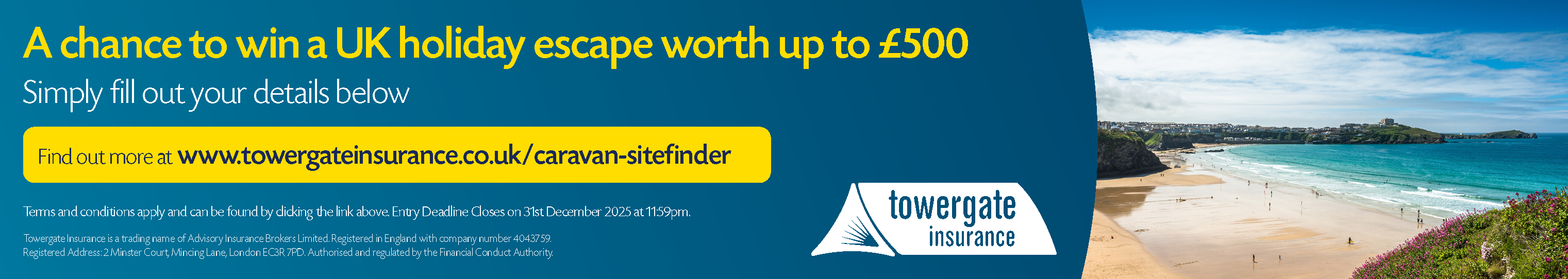 A chance to win a UK holiday escape worth up to £500
