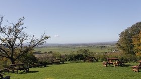 Beautiful view from the park - Changing Seasons - view of the Somerset Levels & Moors taken from behind the Mad Hatters Bar