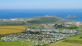 Aerial Photograph of the Park - Try five-star Trevornick Holiday Park for your camping and caravanning holidays in Cornwall (© Trevornick Holiday Park)