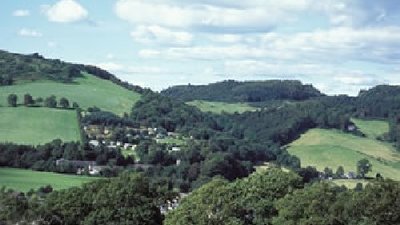 Fields and hills view from the caravan park