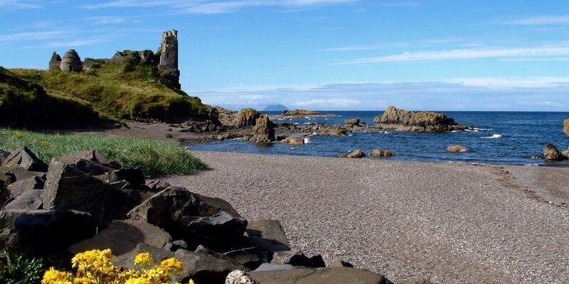 The Ranch Holiday Park - Dunure Castle and beach, near The Ranch Holiday Park, Ayrshire. A day 2 highlight of this road trip.