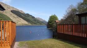 Lake view and lodges on Lock Eck Country Lodges