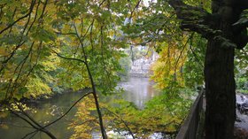 River Derwent at Matlock Bath, Derbyshire (© By Andrew Bone from Weymouth, England (River Derwent at Matlock Bath, Derbyshire) [CC BY 2.0  (https://creativecommons.org/licenses/by/2.0)], via Wikimedia Commons (original photo: https://commons.wikimedia.org/wiki/File:River_Derwent_at_Matlock_Bath,_Derbyshire_(8120167336).jpg))