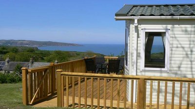 Clear sea view from Castle Farm Caravan Park  - Castle Farm, occupies a prime elevated position between the coast and the Preseli hills.  Most pitches have sea-views over to Fishguard Harbour and beyond.