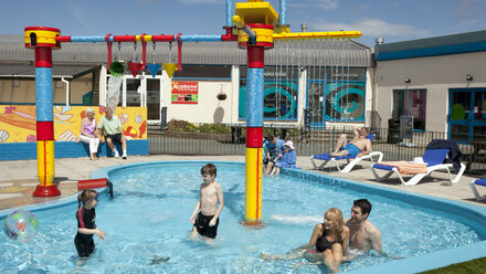 Heated outdoor swimming pool