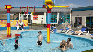 Heated outdoor swimming pool