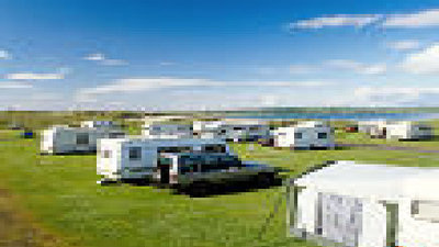 Touring caravans on the caravan site