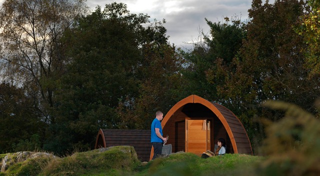 Stay in a stylish camping pod at Park Cliffe