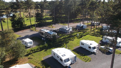 Touring caravans on the site